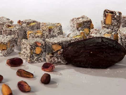 Duble Antep Fıstıklı Hurmalı Mini Çifte Kavruk Lokum