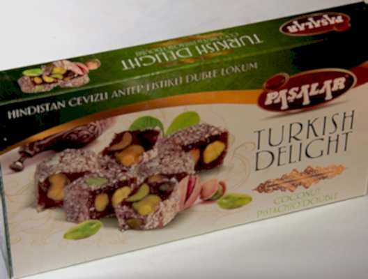 350 Gr Hindistan Cevizli Duble Antep Fıstıklı Mini Çifte Kavruk Lokum